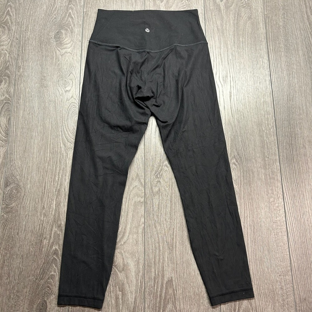 Lululemon Align High-Rise Ribbed Pant 25 Black Yoga Leggings LW5FJTS Size 8